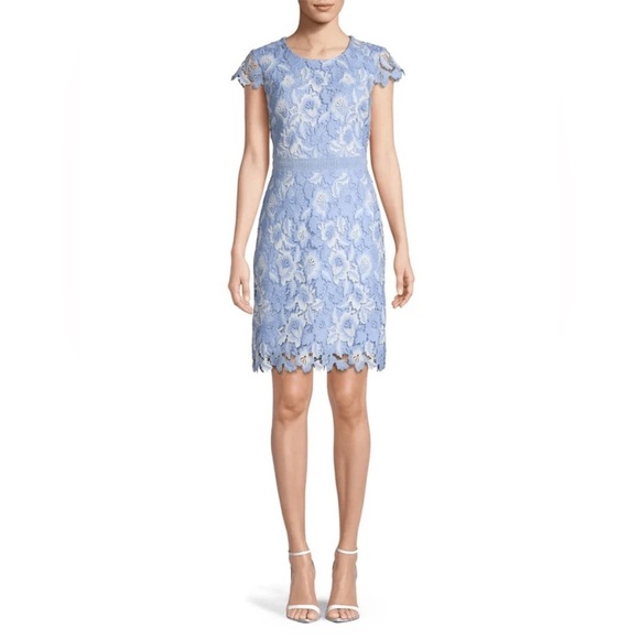 Karl Lagerfeld Light Blue Lace Dress - Picture 1 of 10